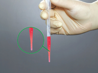 管端可熱封，方便液體的攜帶